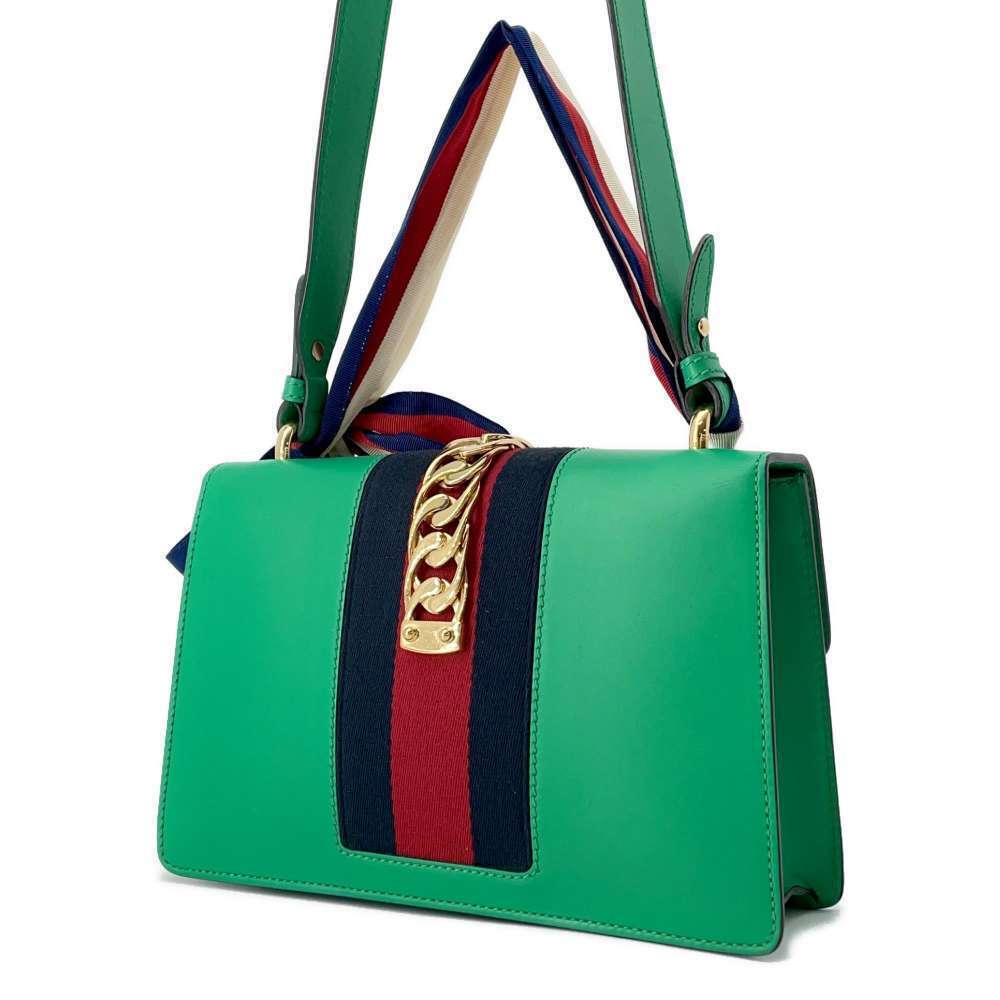 Gucci Sylvie Shoulder Bag Handbag Chain Motif White - Picture 2 of 12